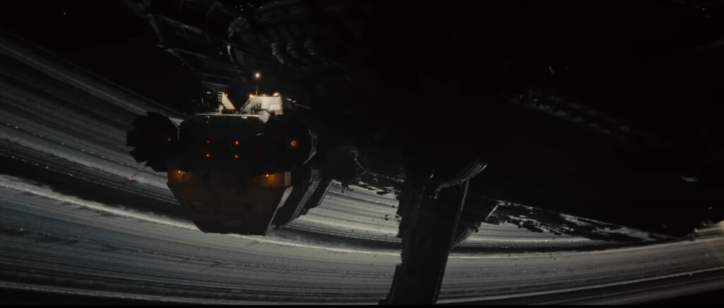 The Corbelan approaching the Renaissance station in Alien: Romulus 